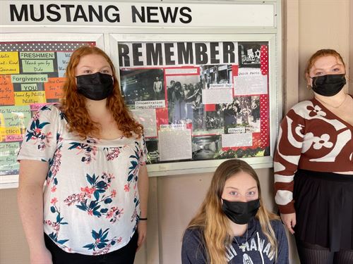 three girls wearing black facemasks